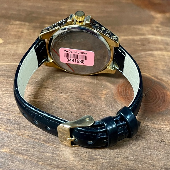 Strada Playing Card Watch Gift Set Rhinestone Ace Charm 